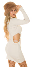Sexy Knit Dress with Cut Out & Chain details