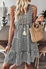 Black Stripe U Neck Sleeveless Loose Fit Mini Dress