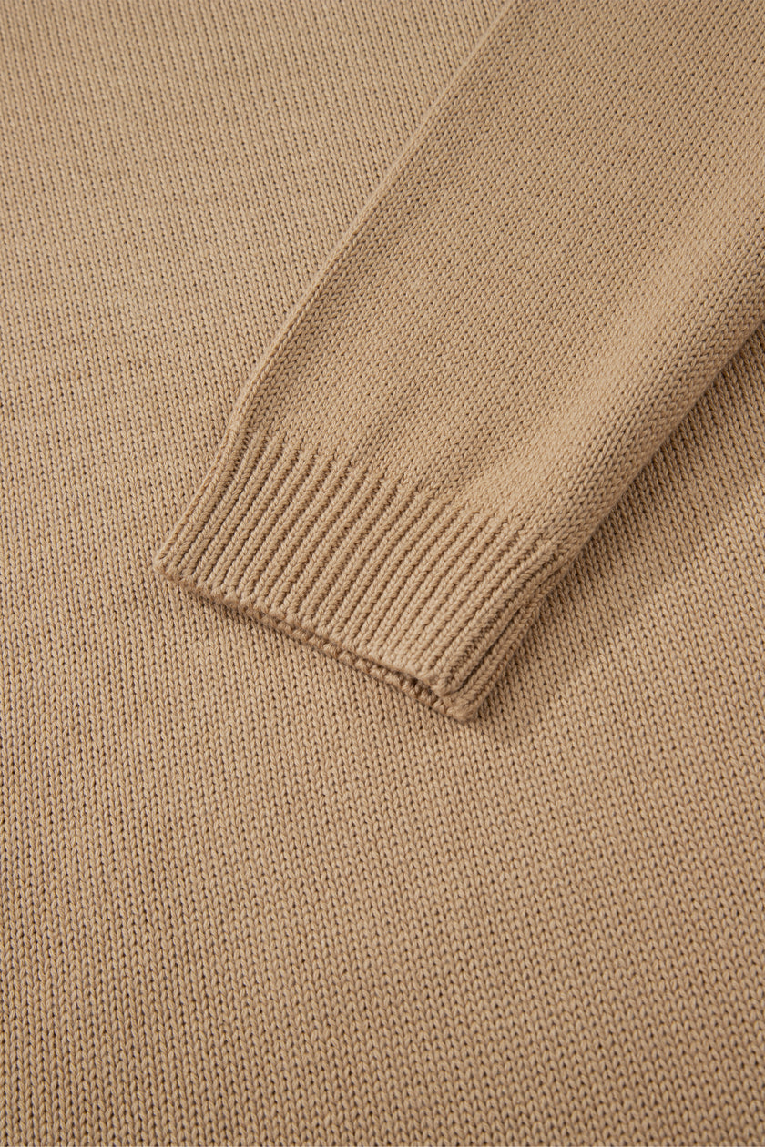 Pale Khaki Exposed Seam Drop Shoulder Oversize Sweater Mini Dress