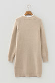 Parchment Button Lace Detail Raglan Sleeve Shift Mini Sweater Dress