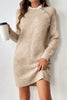 Parchment Button Lace Detail Raglan Sleeve Shift Mini Sweater Dress