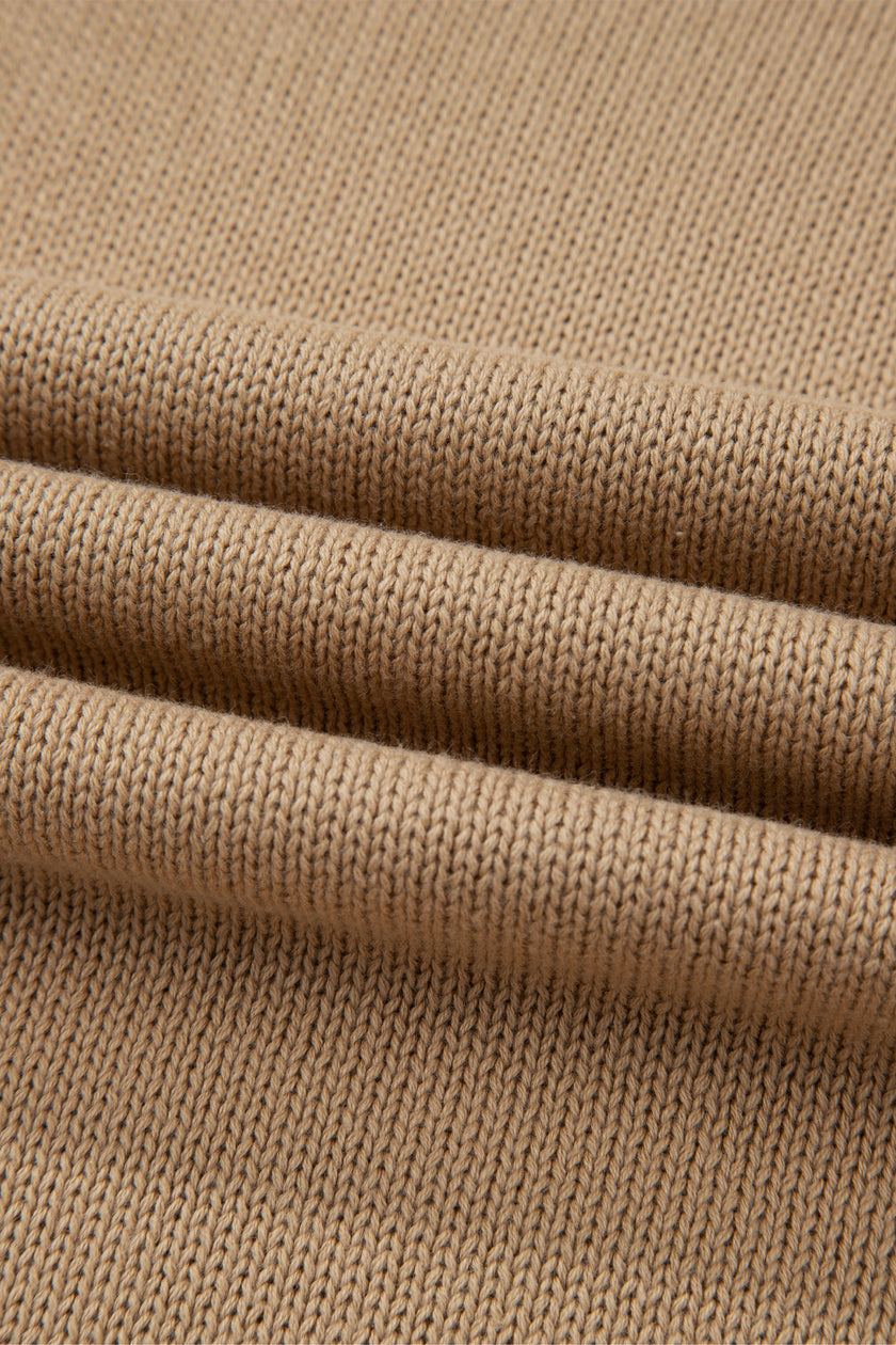 Pale Khaki Exposed Seam Drop Shoulder Oversize Sweater Mini Dress