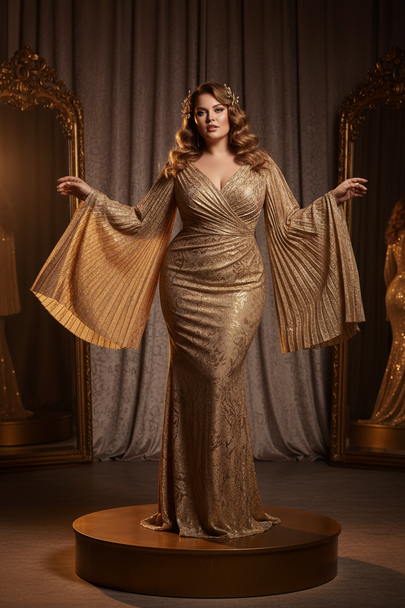 Sexy dress with curvy model